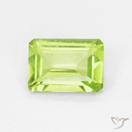 1.01ct 天然 亮绿色 橄榄石, 祖母绿式切割, VVS-VS