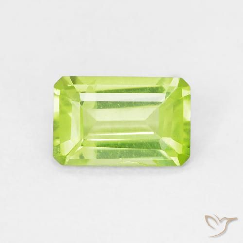 0.51ct 天然 亮绿色 橄榄石, 祖母绿式切割, VVS-VS