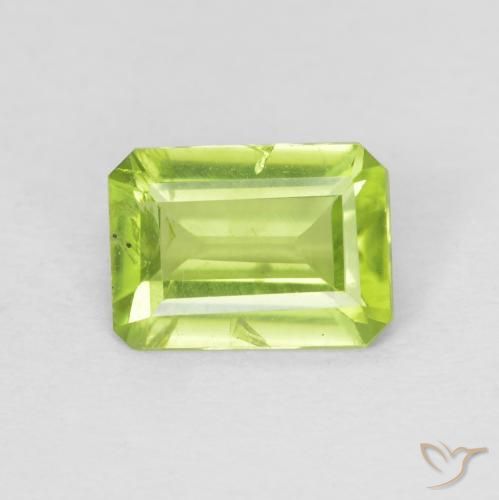 0.97ct 天然 黄绿色 橄榄石, 祖母绿式切割, VS