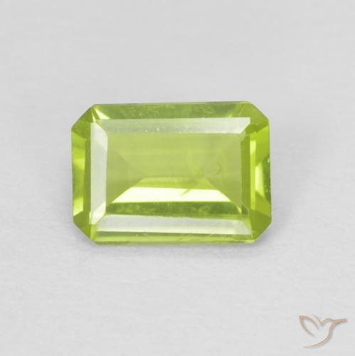 0.76ct 天然 黄绿色 橄榄石, 祖母绿式切割, VVS-VS