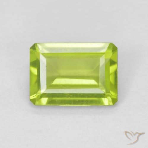 1.01ct 天然 亮绿色 橄榄石, 祖母绿式切割, VVS-VS