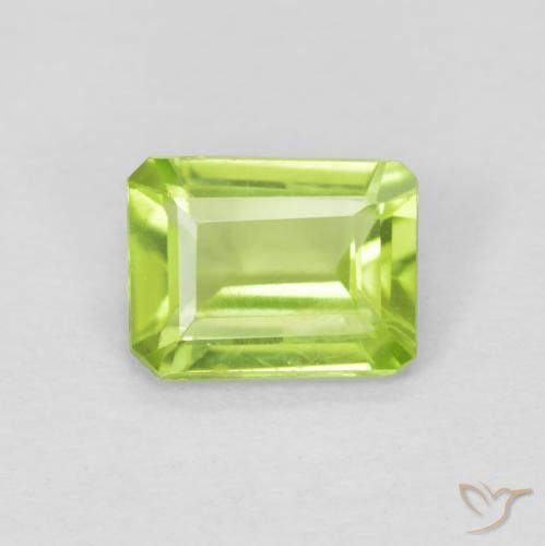 0.76ct 天然 亮绿色 橄榄石, 祖母绿式切割, VVS-VS