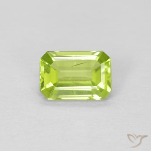 0.54ct 天然 亮绿色 橄榄石, 祖母绿式切割, VVS-VS