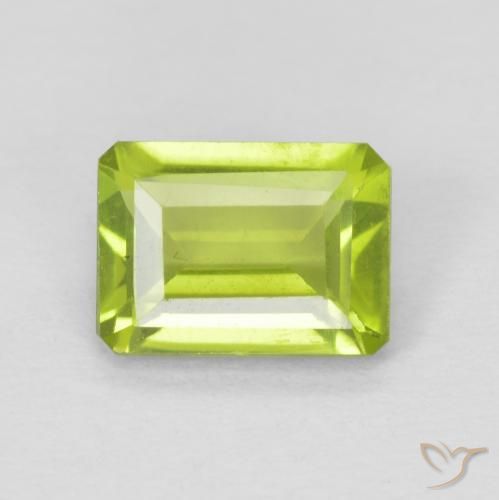 1.06ct 天然 亮绿色 橄榄石, 祖母绿式切割, VVS-VS