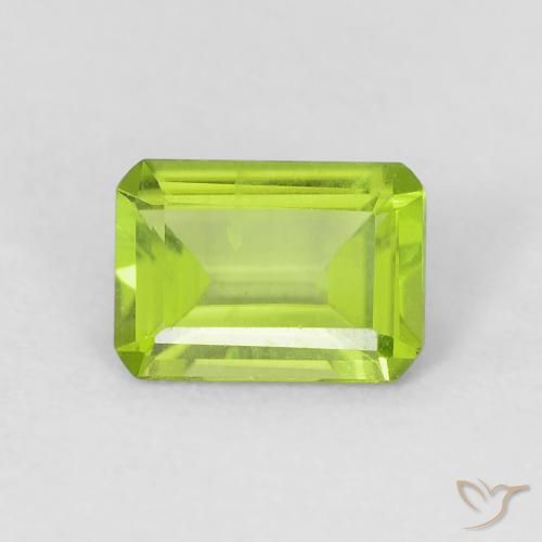 0.92ct 天然 亮绿色 橄榄石, 祖母绿式切割, VVS-VS