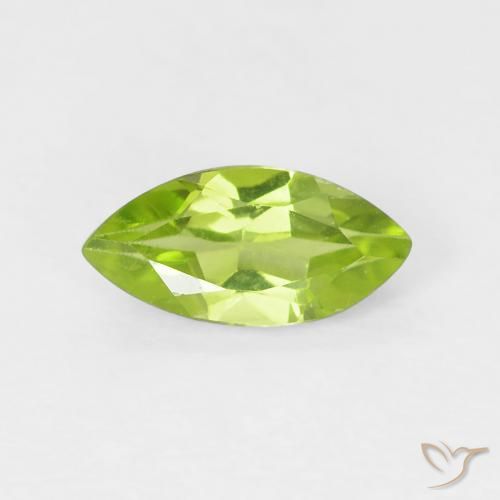 0.60ct 天然 中绿色 橄榄石, 榄尖形, VS