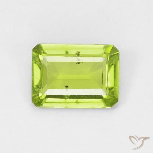 0.93ct 天然 亮绿色 橄榄石, 祖母绿式切割, VS-SI