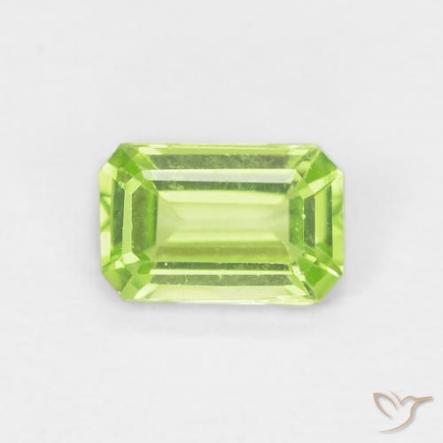 0.51ct 天然 黄绿色 橄榄石, 祖母绿式切割, VVS