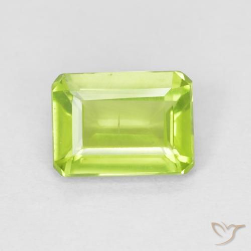 1.04ct 天然 亮绿色 橄榄石, 祖母绿式切割, VVS-VS