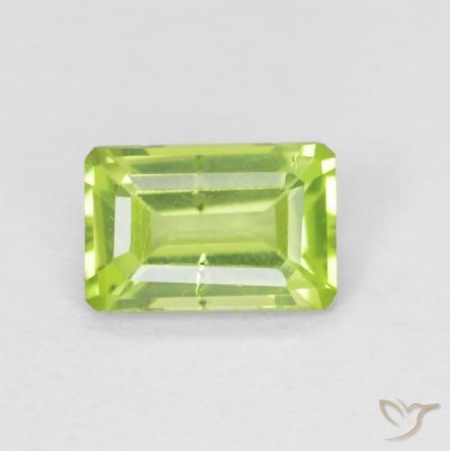 0.59ct 天然 亮绿色 橄榄石, 祖母绿式切割, VS-SI