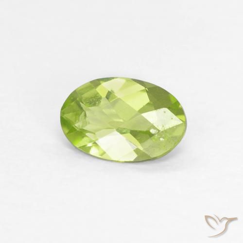 0.44ct 天然 亮绿色 橄榄石, 椭圆形, VS