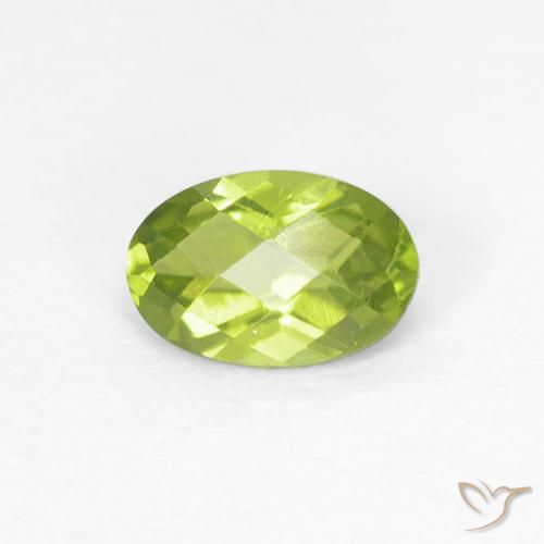 0.54ct 天然 亮绿色 橄榄石, 椭圆形, VS