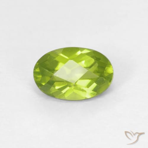 0.62ct 天然 亮绿色 橄榄石, 椭圆形, VVS-VS