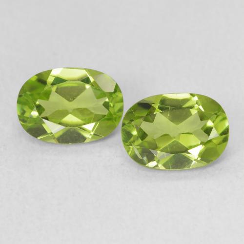 1.88天然绿色橄榄石，椭圆形切割，7.2×5.1毫米，VS