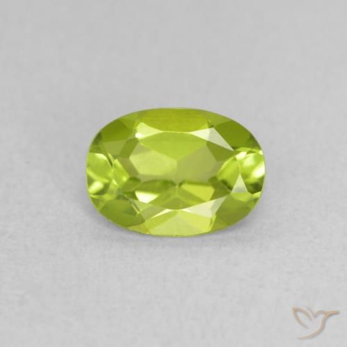 0.79ct 天然 黄绿色 橄榄石, 椭圆形, VVS-VS