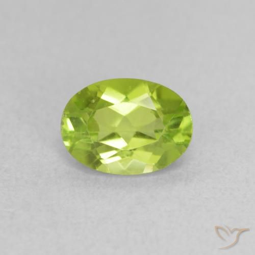 0.96ct 天然 黄绿色 橄榄石, 椭圆形, VVS-VS