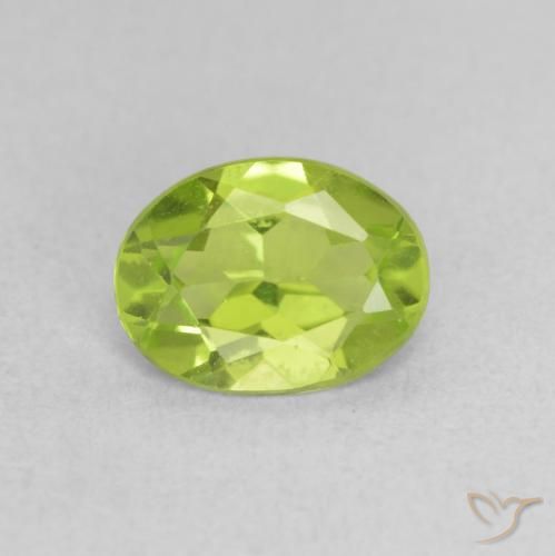 1.07ct 天然 活泼的黄绿色 橄榄石, 椭圆形, VVS-VS