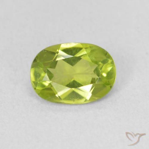 0.91ct 天然 活泼的黄绿色 橄榄石, 椭圆形, VS