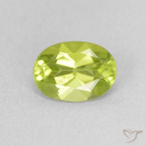 0.87ct 天然 活泼的黄绿色 橄榄石, 椭圆形, VS