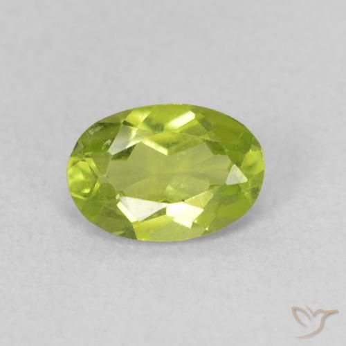 0.84ct 天然 亮绿色 橄榄石, 椭圆形, VS