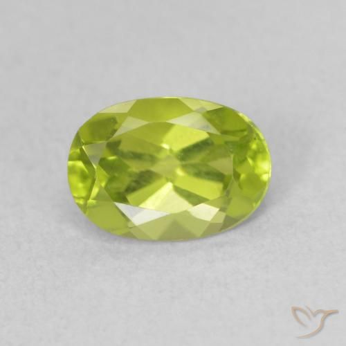 0.98ct 天然 活泼的黄绿色 橄榄石, 椭圆形, VS