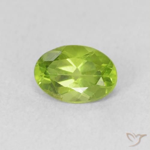 0.91ct 天然 中绿色 橄榄石, 椭圆形, VS
