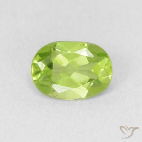 0.96ct 天然 浅绿色 橄榄石, 椭圆形, VS