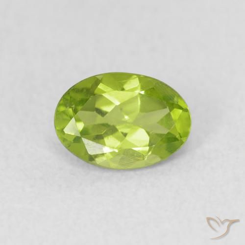 0.85ct 天然 中绿色 橄榄石, 椭圆形, VS