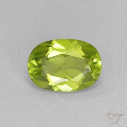 0.96ct 天然 黄绿色 橄榄石, 椭圆形, VS