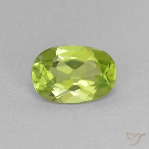 0.84ct 天然 活泼的黄绿色 橄榄石, 椭圆形, VS