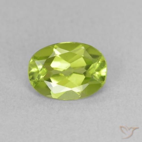 0.78ct 天然 亮绿色 橄榄石, 椭圆形, VVS-VS
