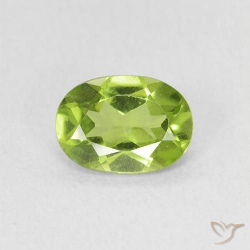 0.79ct 天然 充满活力的绿色 橄榄石, 椭圆形, VVS-VS