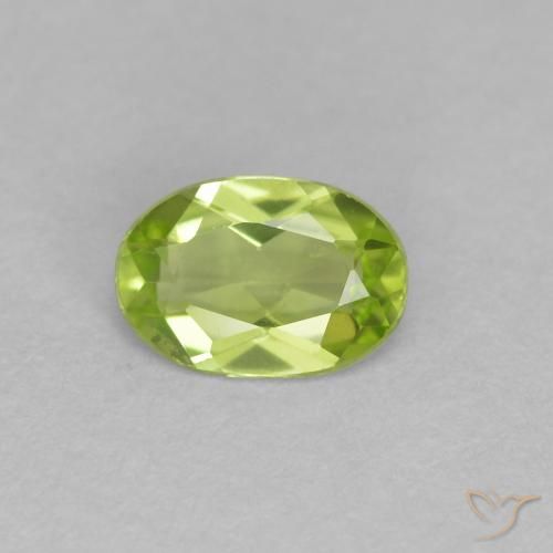 0.50ct 天然 亮绿色 橄榄石, 椭圆形, VS