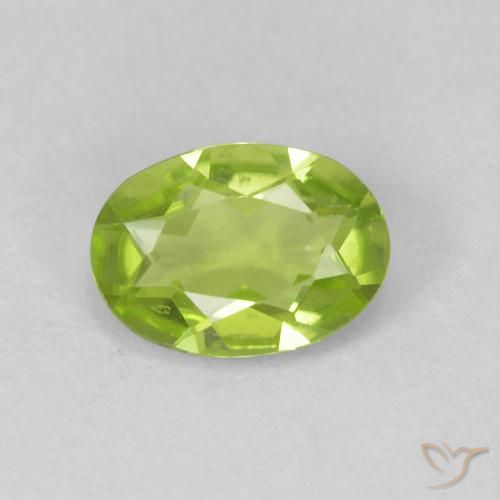 0.84ct 天然 亮绿色 橄榄石, 椭圆形, VVS