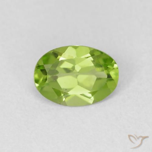 0.77ct 天然 黄绿色 橄榄石, 椭圆形, VVS-VS