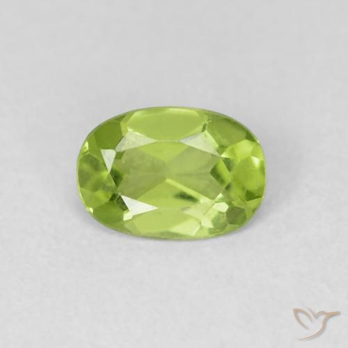 0.78ct 天然 中绿色 橄榄石, 椭圆形, VVS-VS