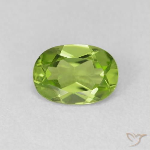 0.87ct 天然 中绿色 橄榄石, 椭圆形, VVS-VS