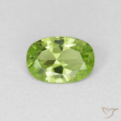 0.72ct 天然 黄绿色 橄榄石, 椭圆形, VVS-VS