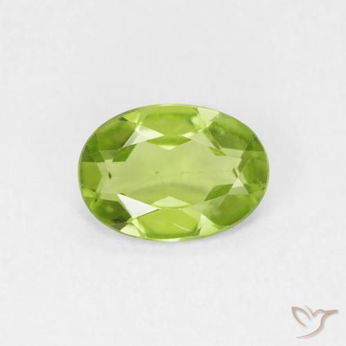 0.72ct 天然 充满活力的绿色 橄榄石, 椭圆形, VVS-VS