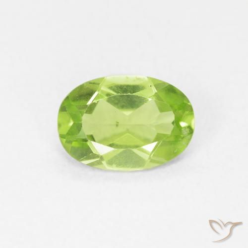 0.77ct 天然 中绿色 橄榄石, 椭圆形, VVS-VS