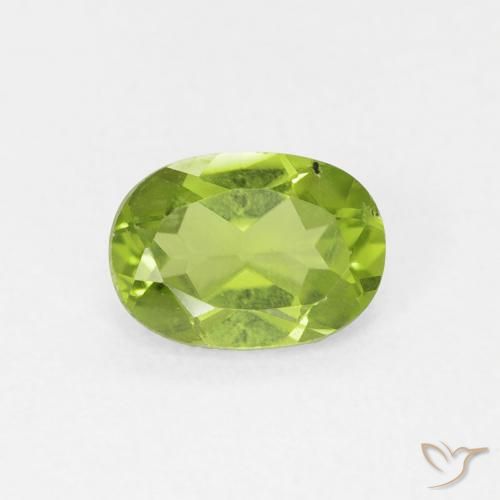 0.93ct 天然 充满活力的绿色 橄榄石, 椭圆形, VS