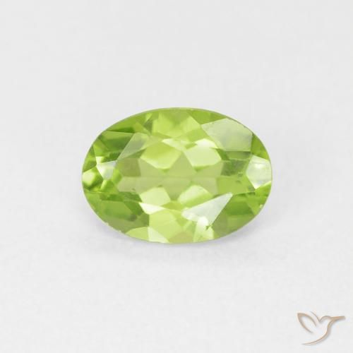 0.80ct 天然 浅绿色 橄榄石, 椭圆形, VVS-VS