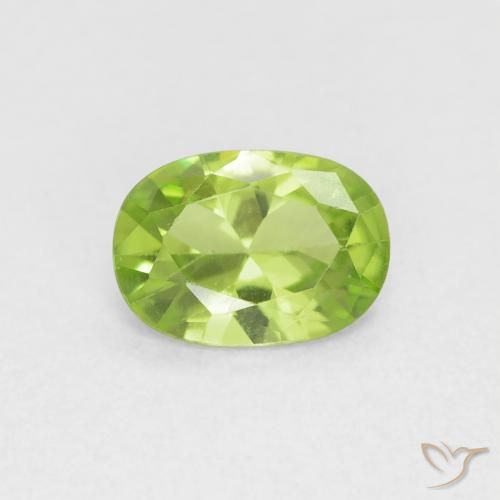 0.77ct 天然 中绿色 橄榄石, 椭圆形, VVS-VS