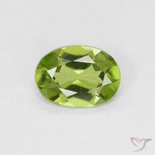 0.83ct 天然 黄绿色 橄榄石, 椭圆形, VVS-VS