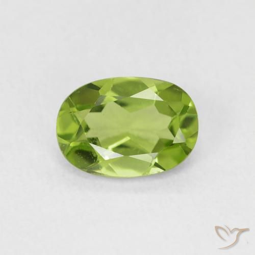 0.92ct 天然 中绿色 橄榄石, 椭圆形, VVS-VS