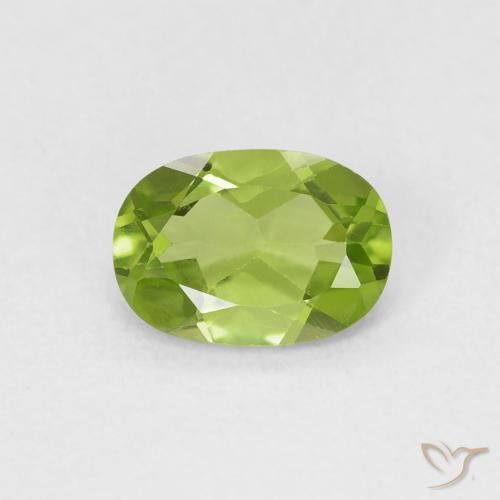 0.85ct 天然 黄绿色 橄榄石, 椭圆形, VVS-VS