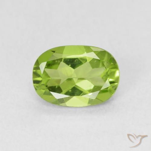 0.87ct 天然 中绿色 橄榄石, 椭圆形, VS