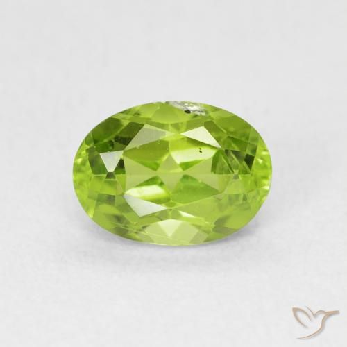 1.07ct 天然 充满活力的绿色 橄榄石, 椭圆形, VS