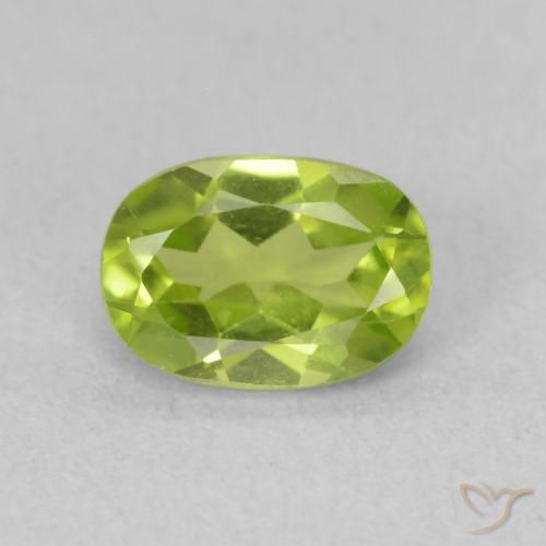 0.93ct 天然 亮绿色 橄榄石, 椭圆形, VS