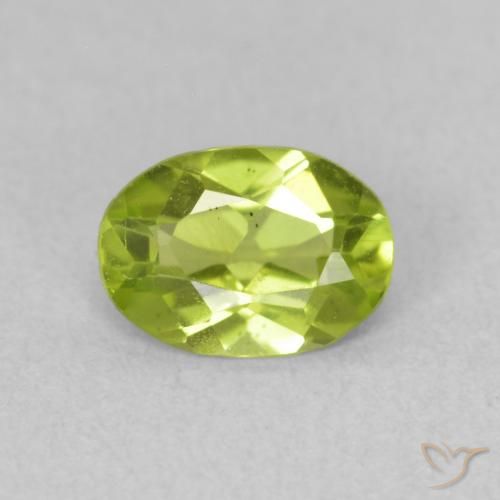 0.75ct 天然 活泼的黄绿色 橄榄石, 椭圆形, VS
